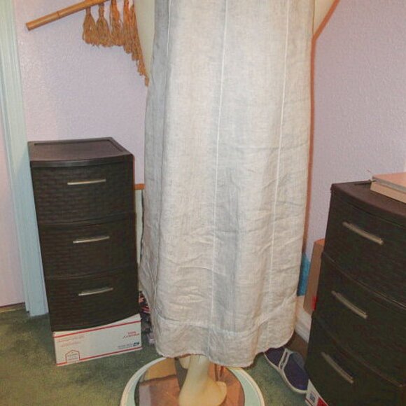 Soft Surroundings Charlene Linen Midi Dress Size M Pockets Sleeveless High Low - Picture 11 of 12